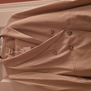 Women's Cream Double-Breasted Blazer